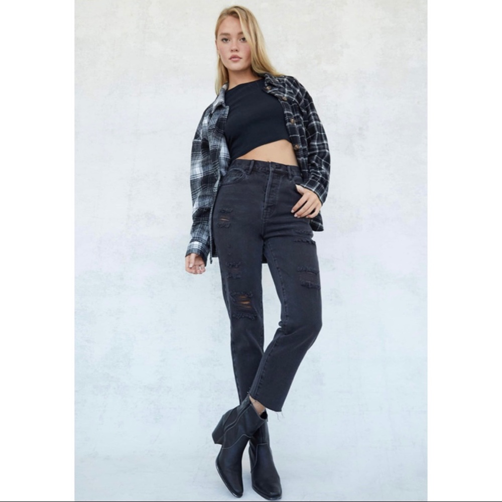 Pacsun High Waisted Straight Leg Black Jeans